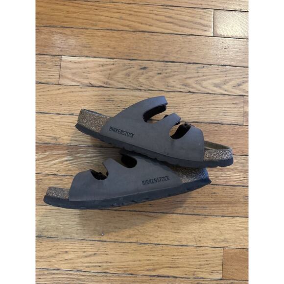Birkenstock Florida Soft Footbed Sandals Brown Leather 3-Strap Women’s Size 7 - Picture 3 of 5